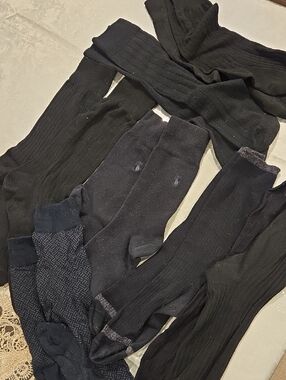 (7) Pairs Of Men's Black Dress Socks - Classic Comfort